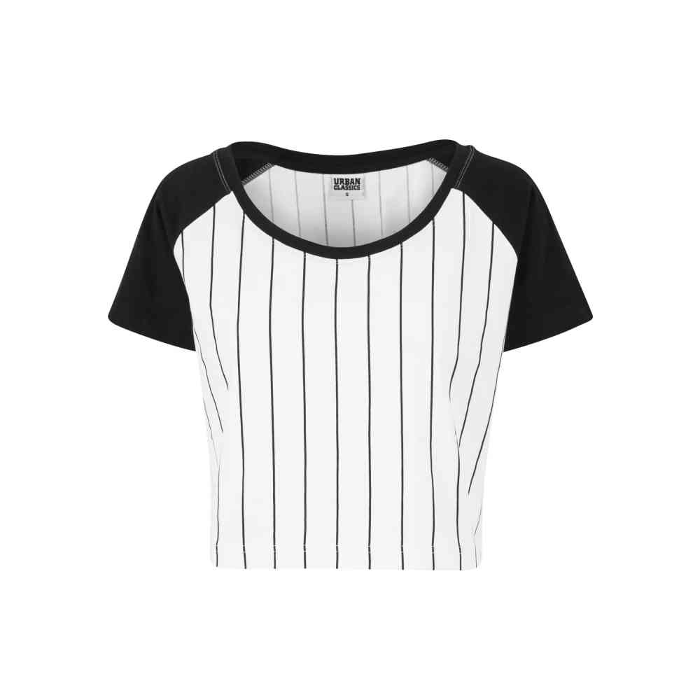 Urban Classics - Baseball Crop top - Blanc/Noir